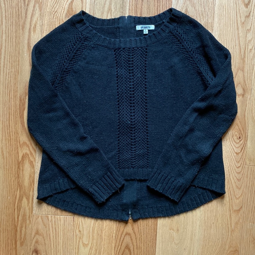 BB Dakota Black Sweater with Zipper Detail